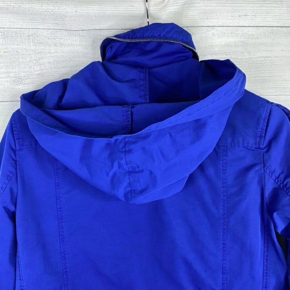 Tatras Women Aurora Hooded Military Utility Jacket Blue Small Medium Minimal Fit